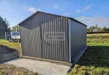Garaż blaszany 3x6 Brama dwuskrzydłowa - antracyt - dach GB152 Zakopane - zdjęcie 3