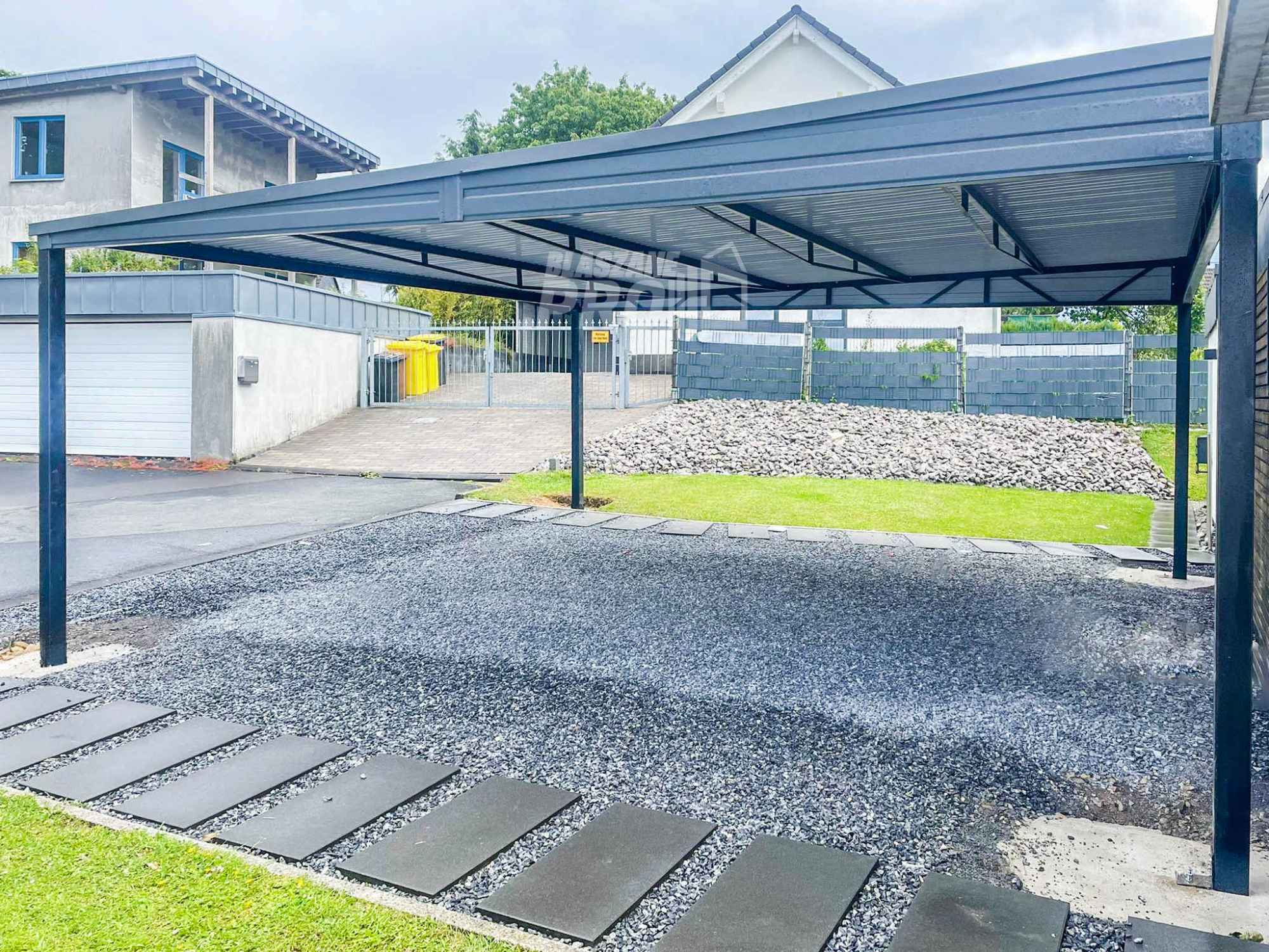 Carport - Wiata samochodowa 6x6m - Antracyt - Dach spad w Przód GP381 Leszno - zdjęcie 2