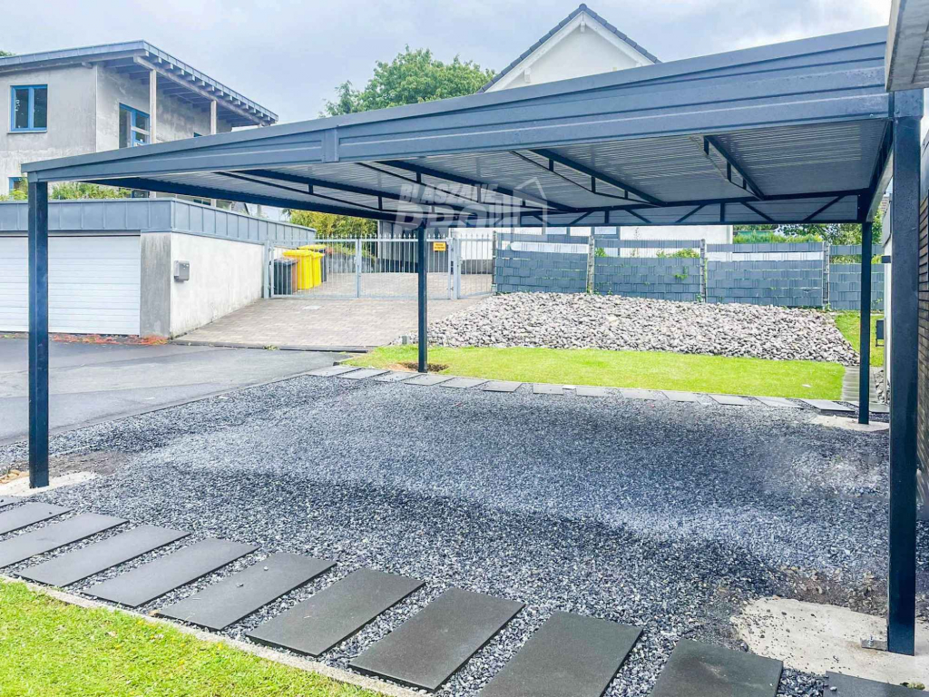 Carport - Wiata samochodowa 6x6m - Antracyt - Dach spad w Przód GP381 Leszno - zdjęcie 2