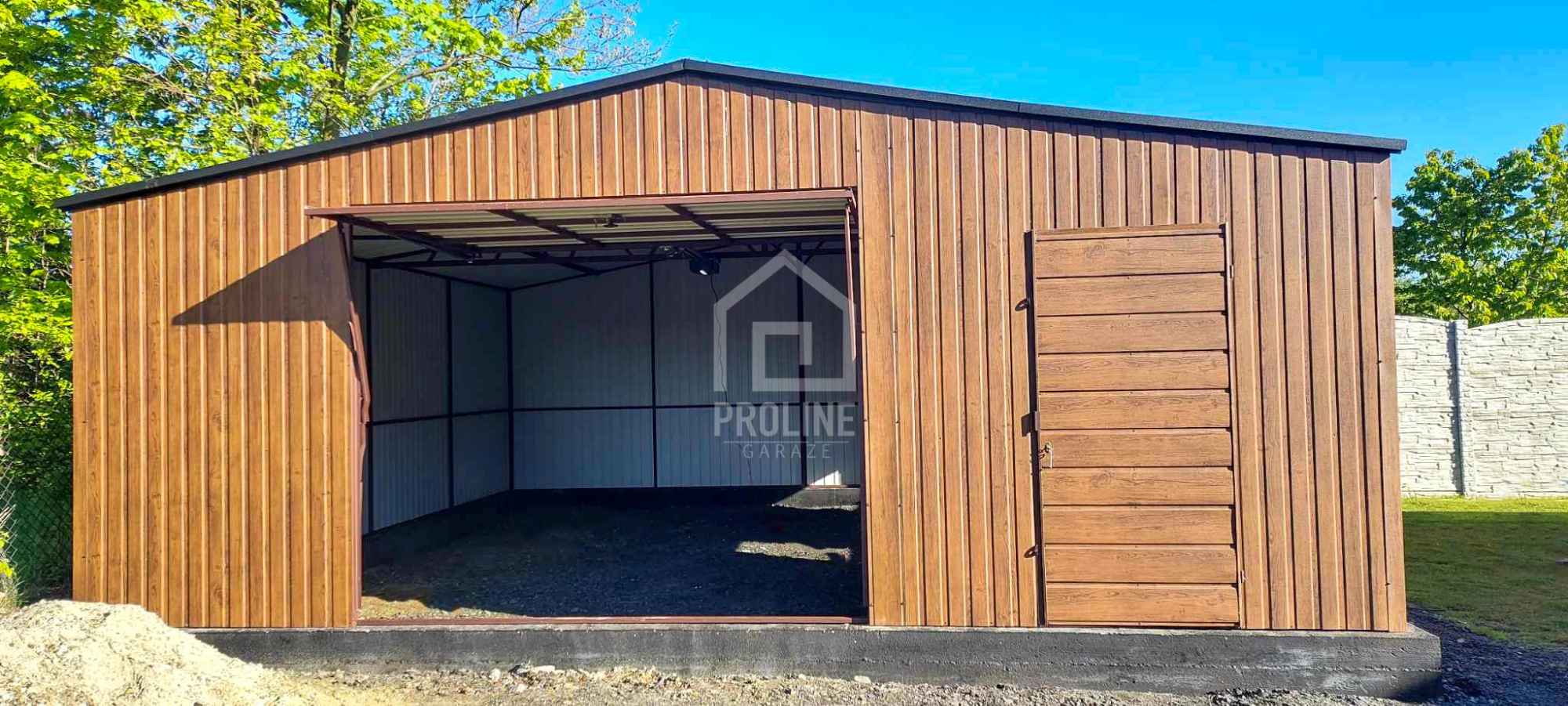 Garaż blaszany 6x6 Brama + drzwi + 2x okno  Dach dwuspadowy PLG109 Otwock - zdjęcie 3