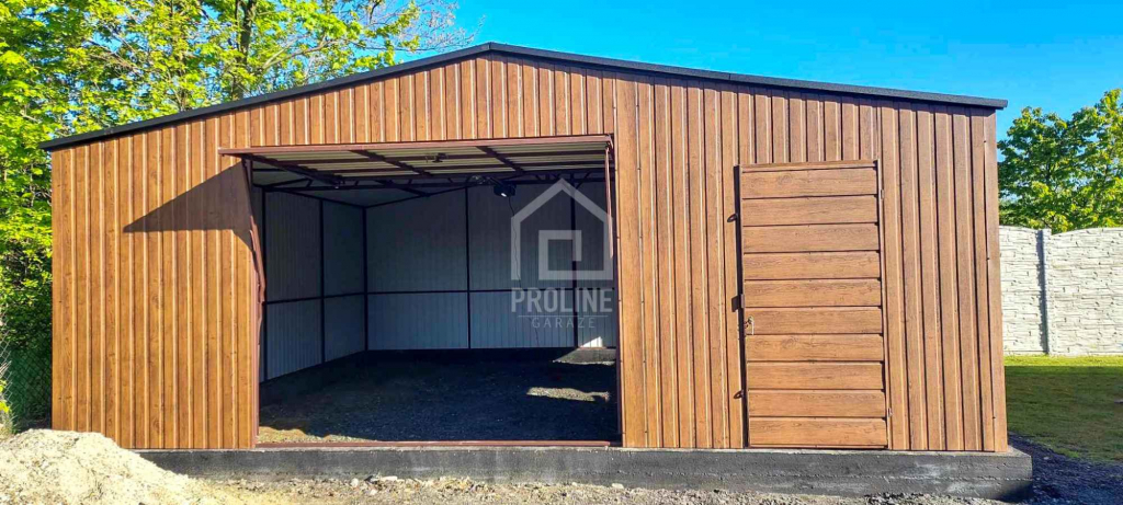 Garaż blaszany 6x6 Brama + drzwi + 2x okno  Dach dwuspadowy PLG109 Otwock - zdjęcie 3
