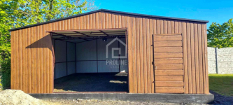 Garaż blaszany 6x6 Brama + drzwi + 2x okno  Dach dwuspadowy PLG109 Otwock - zdjęcie 3