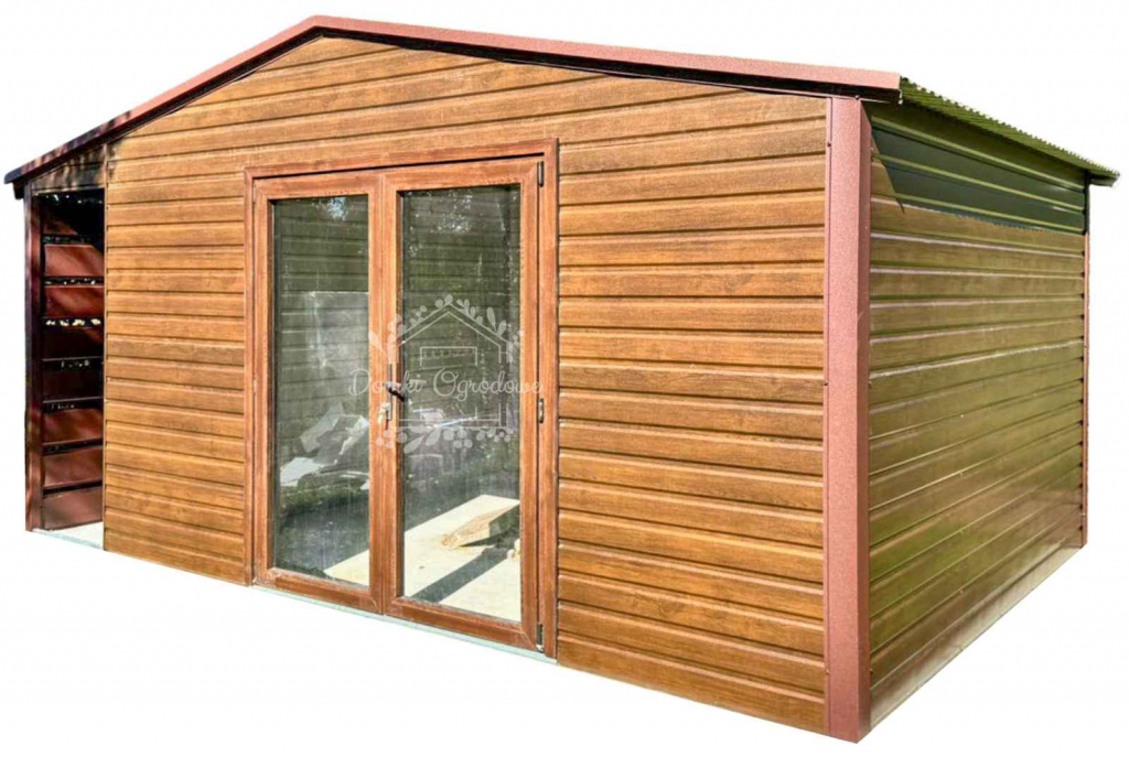 Schowek  domek ogrodowy 5,5x4m drzwi szklane PCV  drewnopodobny ID1136 Wągrowiec - zdjęcie 1