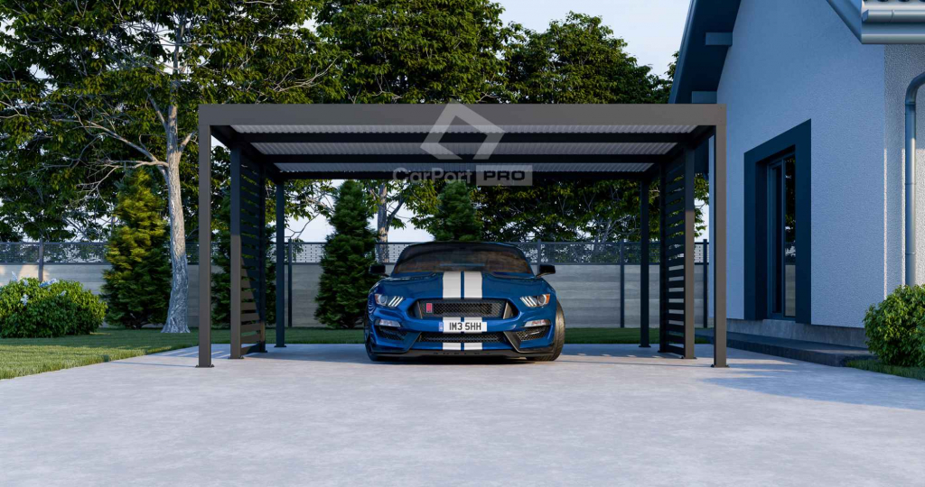 CarPort PREMIUM - Wiata samochodowa 5x5 Antracyt Zabudowa - CP101 Niepołomice - zdjęcie 3