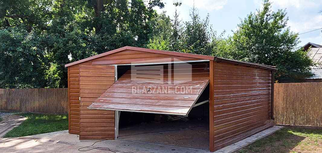Garaż Blaszany 5x5 - Brama Rynny drewnopodobny dach dwuspadowy BL142 Zamość - zdjęcie 8
