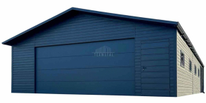 Garaż blaszany 8x8m + wiata 2m brama drzwi 4x okno rynny TS1146