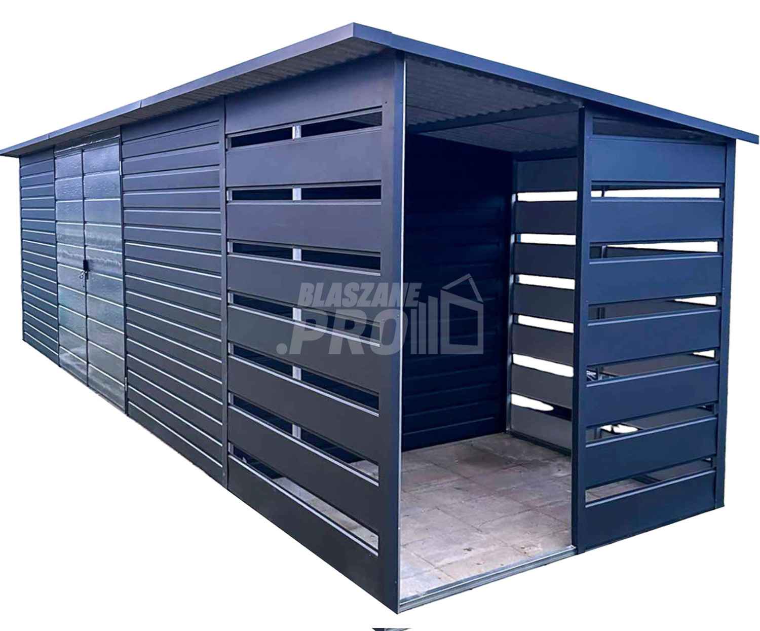 Schowek  domek ogrodowy 6x2m  wiata 1,5m  antracyt  spad w tył GP452 Koszalin - zdjęcie 1