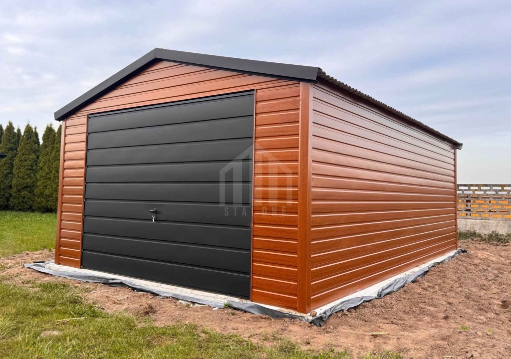 Garaż blaszany 5x6 m brama drzwi okno drewnopodobny dach SO189 Kraśnik - zdjęcie 2