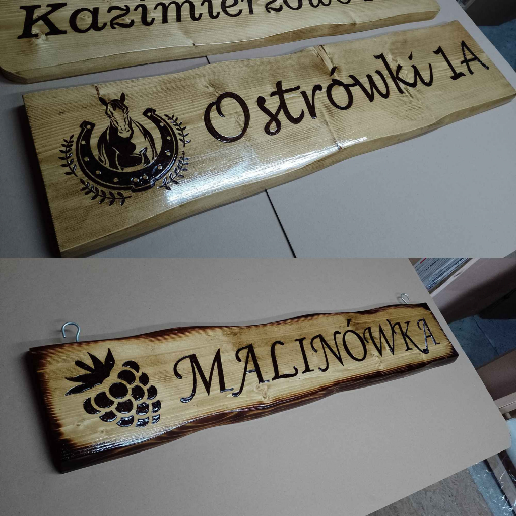 Szyld drewniane reklamowy baner z drewna tablica pirografia Roczyny - zdjęcie 10