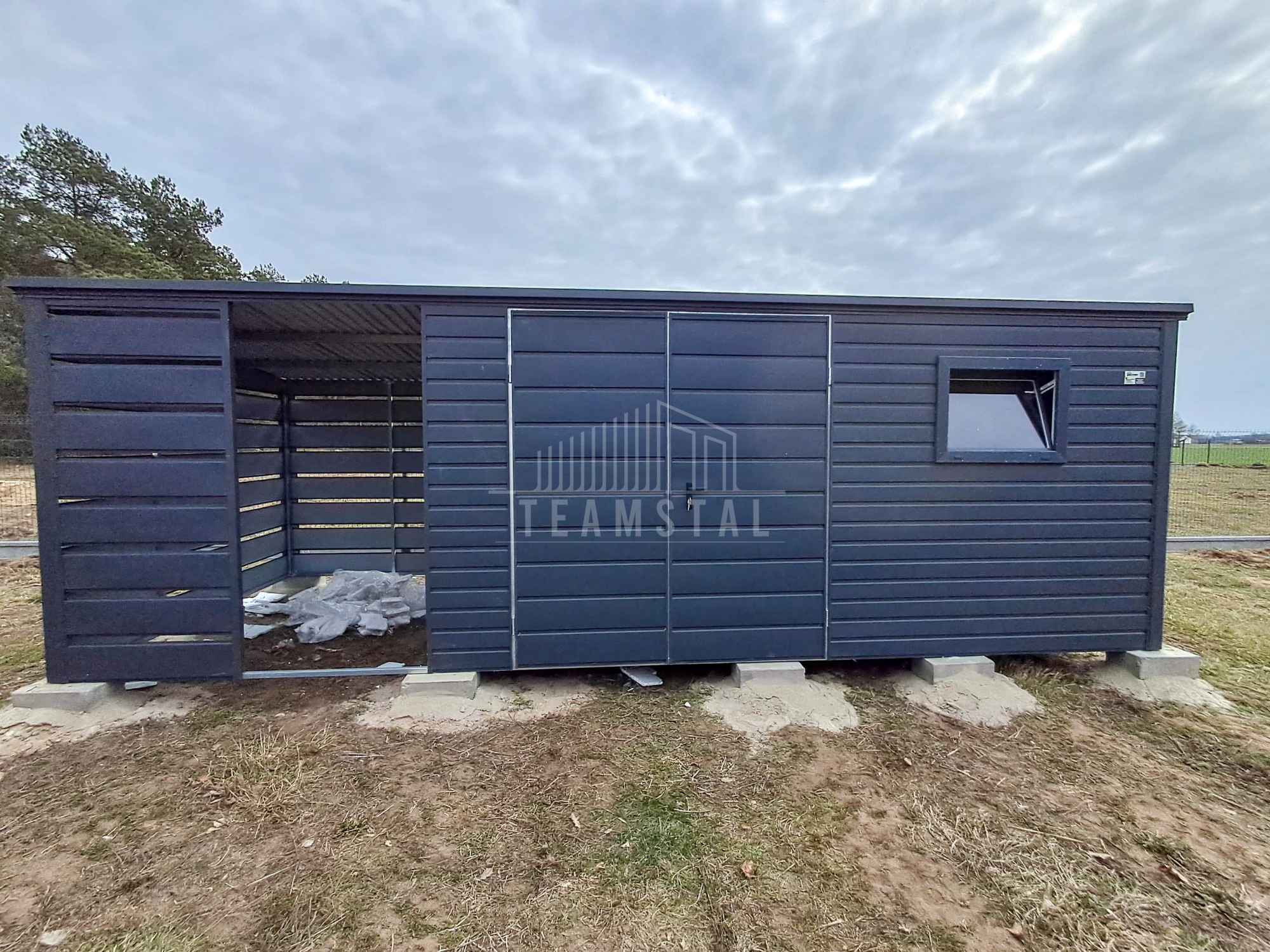 Schowek - domek ogrodowy 4,5x2,5m + wiata 2m brama okno dach TS1077 Poznań - zdjęcie 3