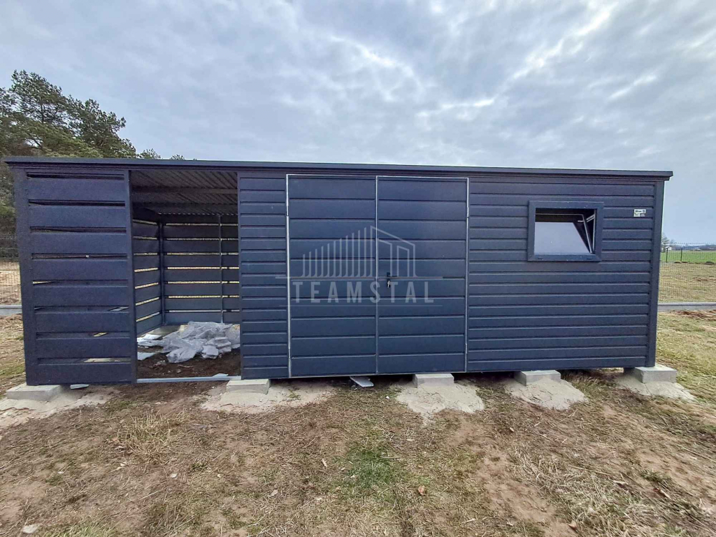 Schowek - domek ogrodowy 4,5x2,5m + wiata 2m brama okno dach TS1077 Poznań - zdjęcie 3