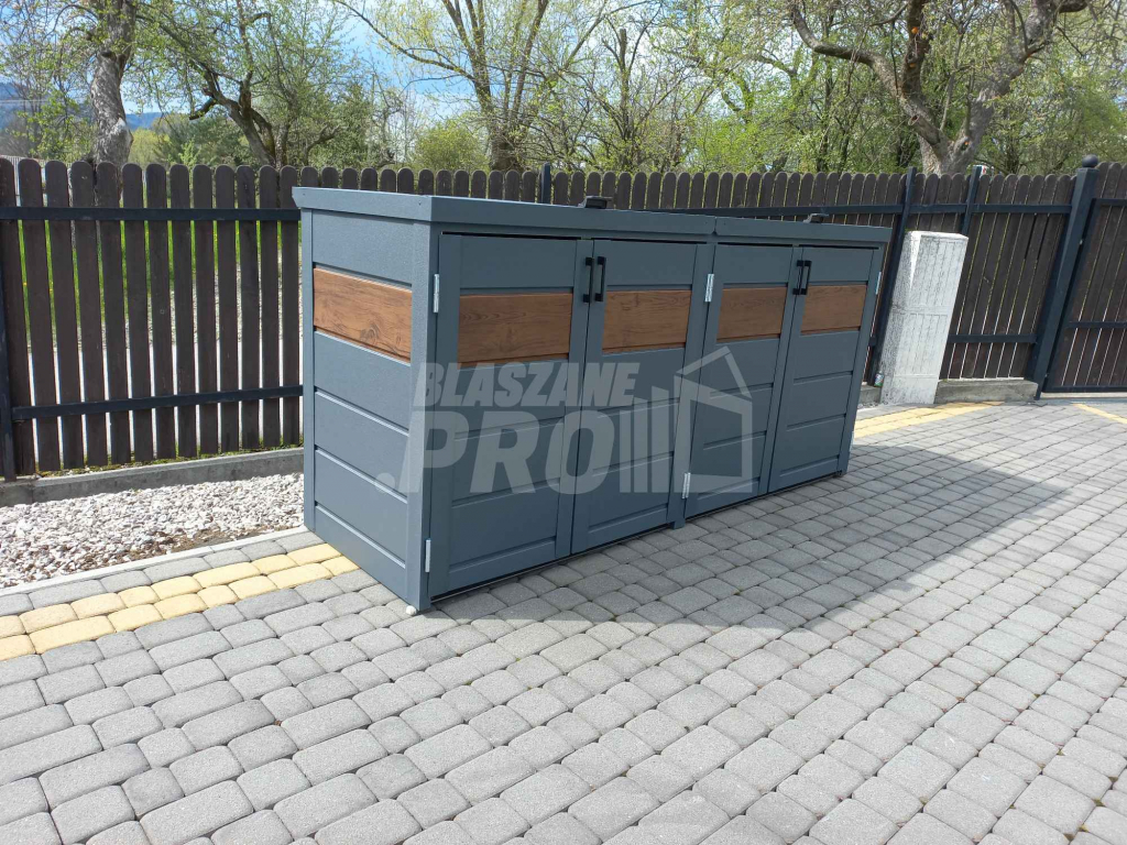 Zabudowa koszy na śmieci wiata śmietnikowa 275x80x120 cm 4x240L GP337 Bełchatów - zdjęcie 4
