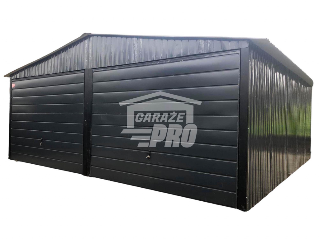 Garaż blaszany 6x6 Czarny Dach dwuspadowy - wolnostojący GP149 Zabagnie - zdjęcie 1