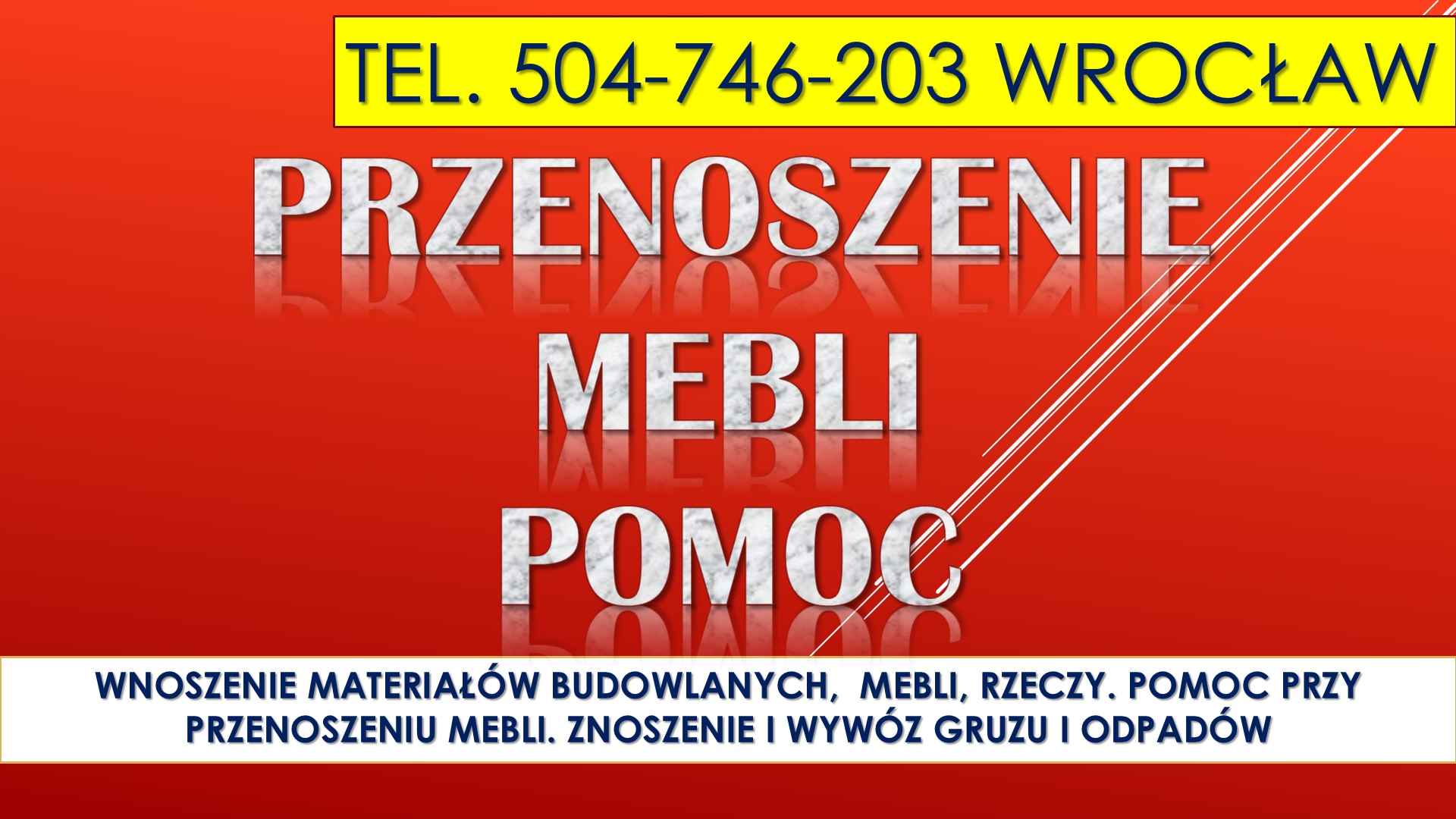 Wniesienie materiałów budowlanych, cena, tel. 504-746-203. Wrocław. Psie Pole - zdjęcie 3