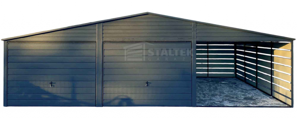 Garaż blaszany 6x6m - wiata 3m - 2x Brama - drzwi Dach ST176 Augustopol - zdjęcie 1