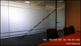 Oklejanie biur Warszawa- folie na ścianki działowe,okna,drzwi Oklejamy Mokotów - zdjęcie 7