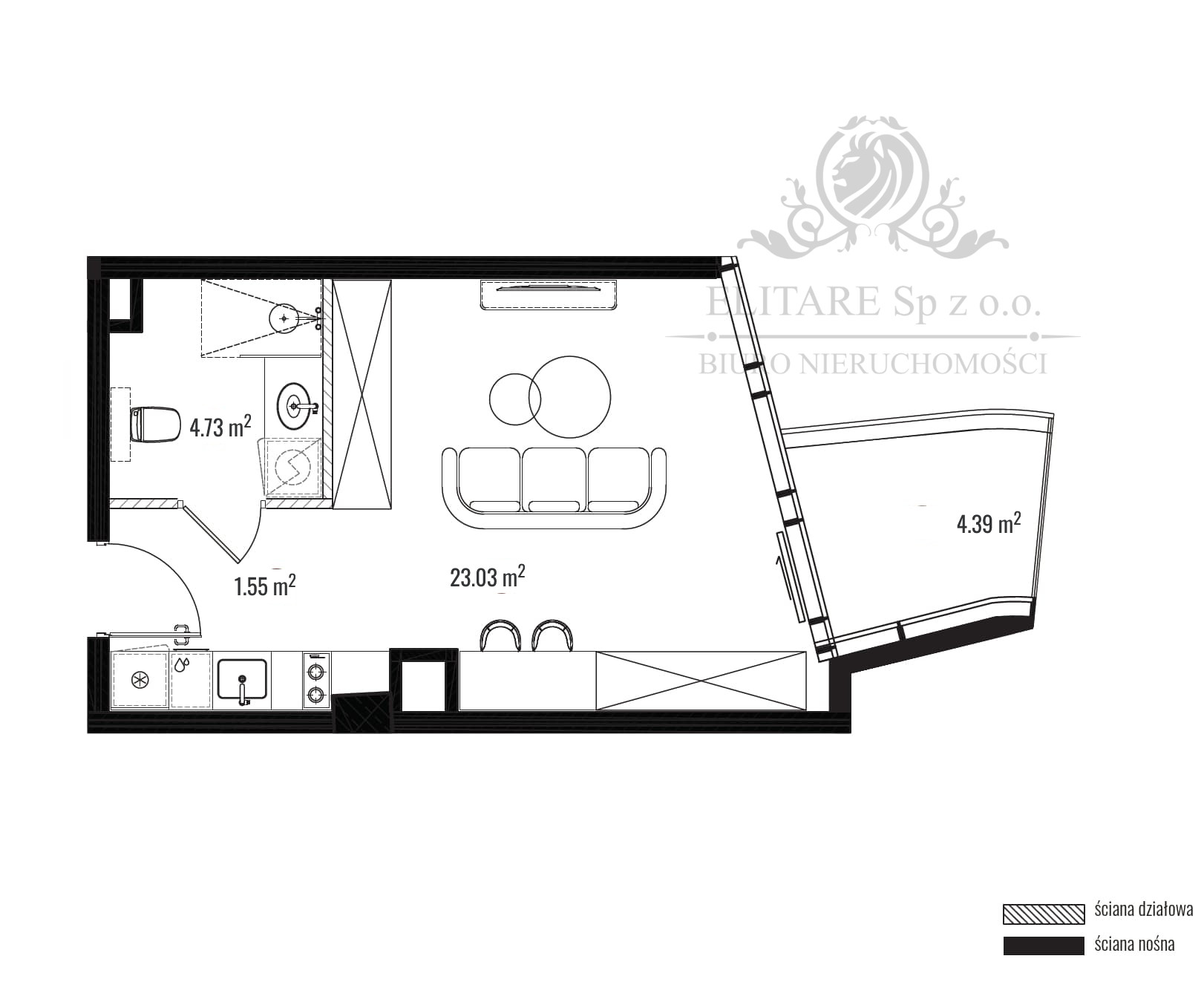 Kawalerka 29,31m2 w inwestycji przy Sikorskiego we Wrocławiu Wrocław - zdjęcie 2