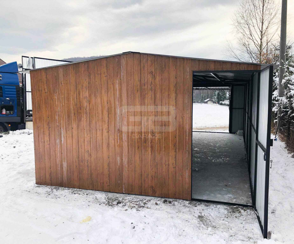Garaż blaszany 5x8 wolnostojący Brama uchylna Okno drzwi Dach  GB176 Łomża - zdjęcie 7