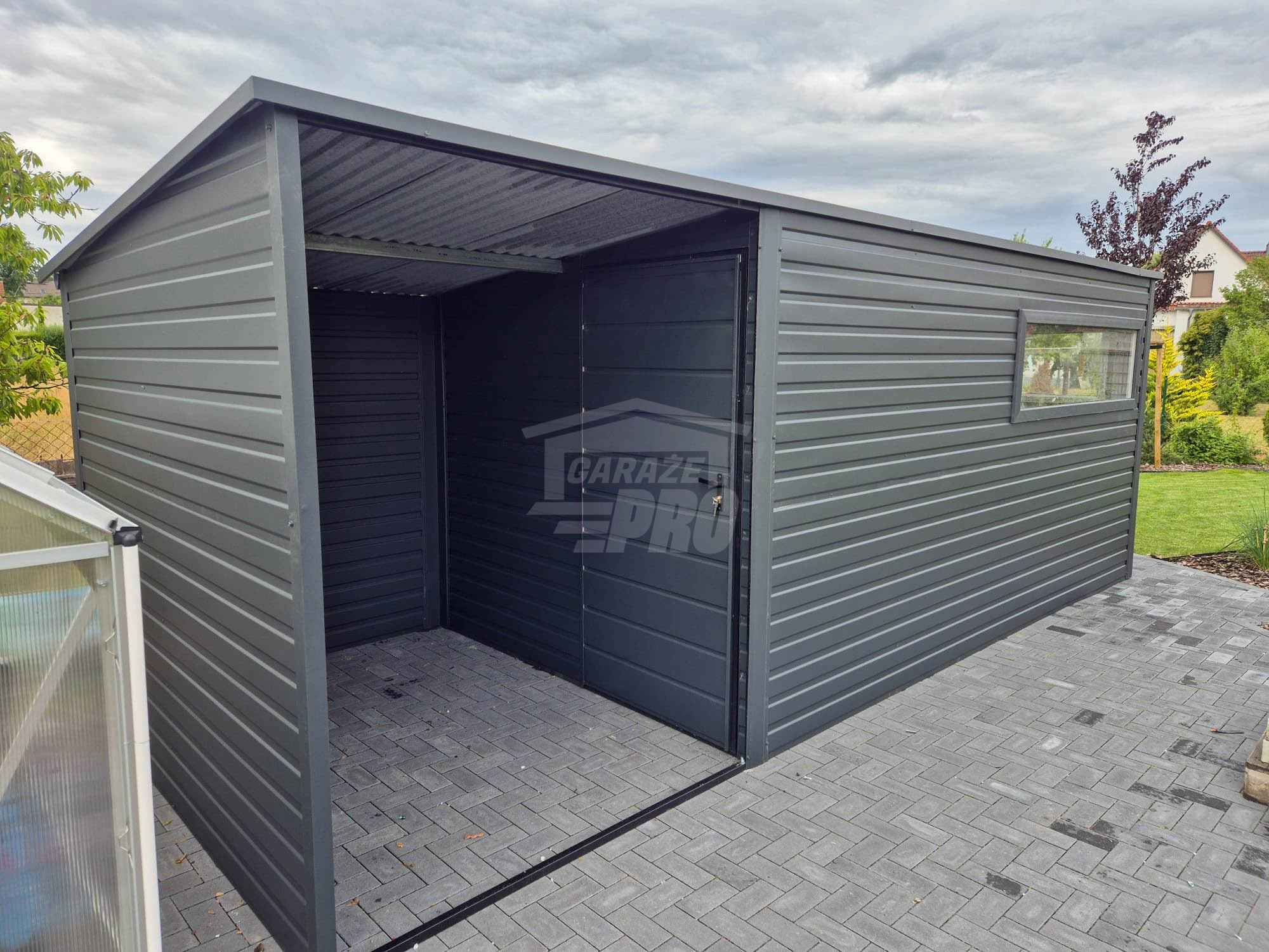 Schowek domek ogrodowy 4,5x2,5m wiata 2x2,5m drzwi 2x okno rynna GP724 Cieszyn - zdjęcie 3