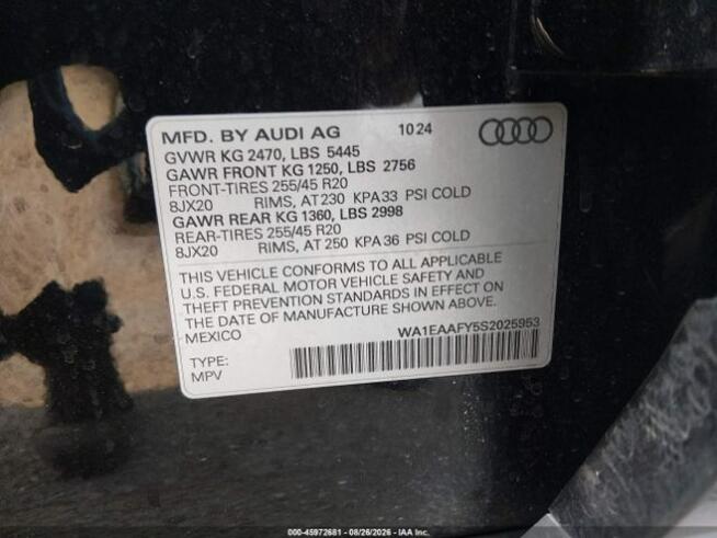 2025 AUDI Q5 PREMIUM PLUS 45 TFSI S LINE QUATTRO S TRONIC Sulejówek - zdjęcie 9