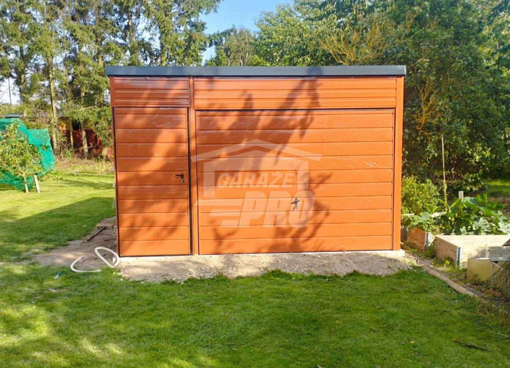 Garaż blaszany 4x5 Brama drewnopodobny złoty dąb Dach dwuspadowy GP199 Jarocin - zdjęcie 2