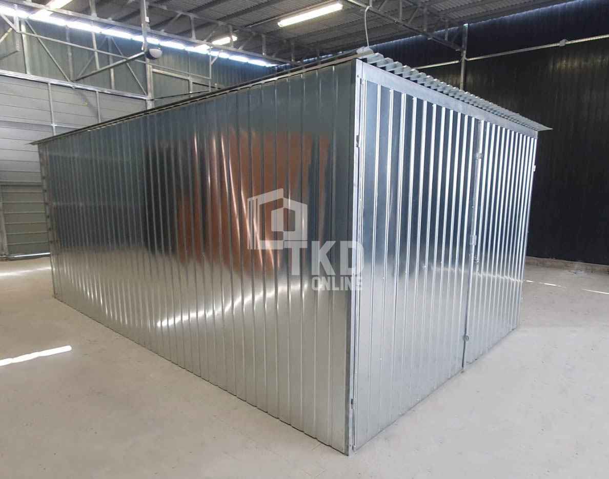 Garaż blaszany 3x5m - brama dwuskrzydłowa dach spad w tył TKD386 Łuków - zdjęcie 4