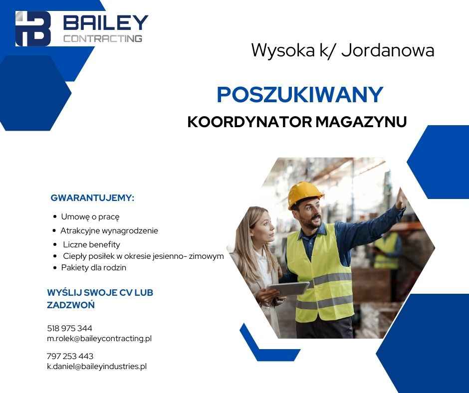 Poszukiwany Koordynator Magazynu Opakowań i Surowców Dobczyce - zdjęcie 1