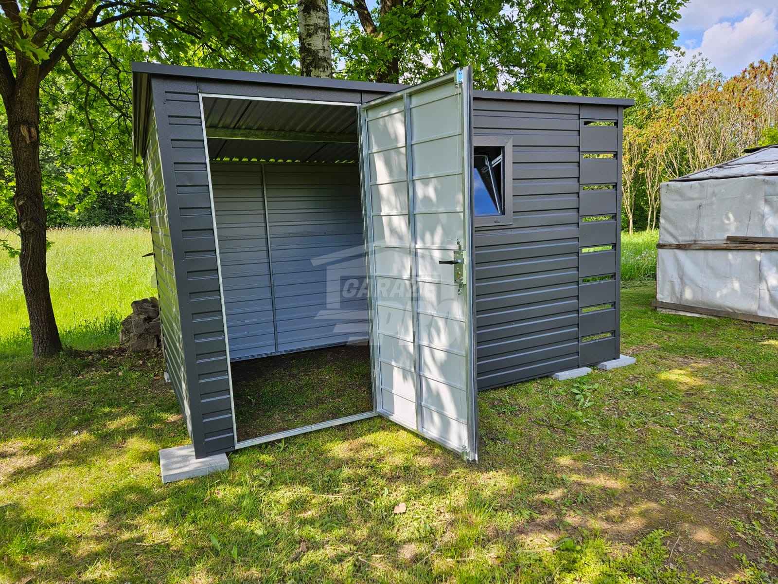 Schowek - Domek Ogrodowy 3x2 - wiata 0,5x2 - drzwi - okno  dach GP626 Widzew - zdjęcie 4