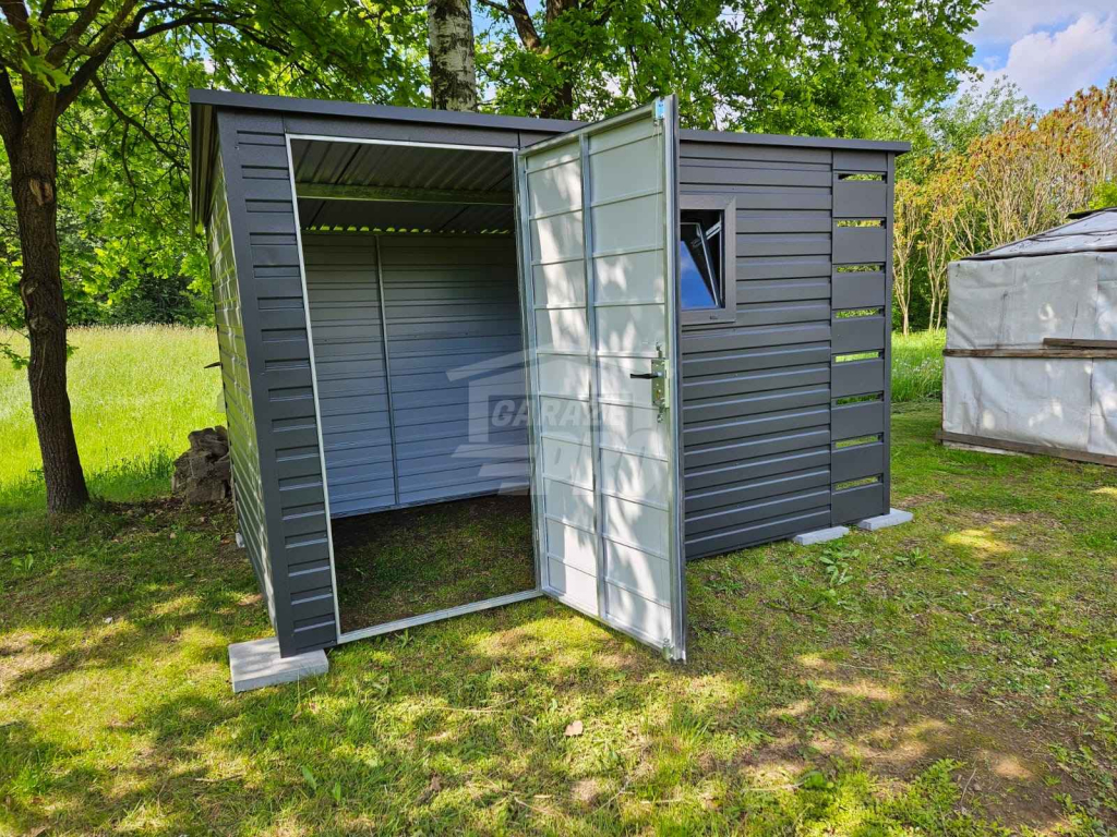 Schowek - Domek Ogrodowy 3x2 - wiata 0,5x2 - drzwi - okno  dach GP626 Widzew - zdjęcie 4