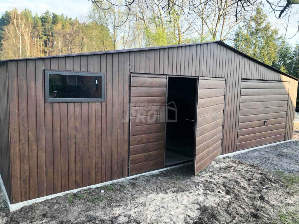 Garaż blaszany 9x6 2x Brama okno drewnopodobny Dach dwuspadowy GP137 Chełm - zdjęcie 8