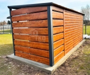 Domek ogrodowy 4x2,5 m + wiata 1x2,5 m drzwi okno dach TKD457 Bartoszyce - zdjęcie 5