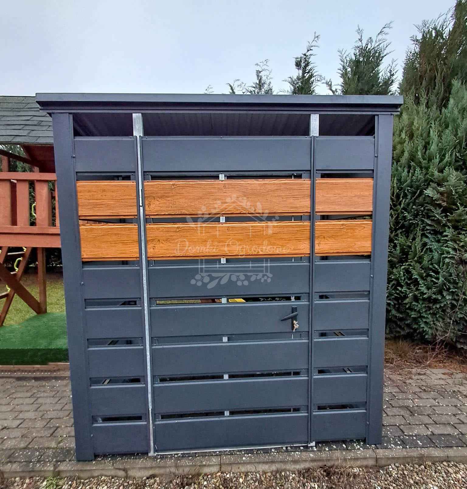 Wiata śmietnikowa 1,6x0,8m Antracyt + Schowek ogrodowy ID1025 Kalisz - zdjęcie 3