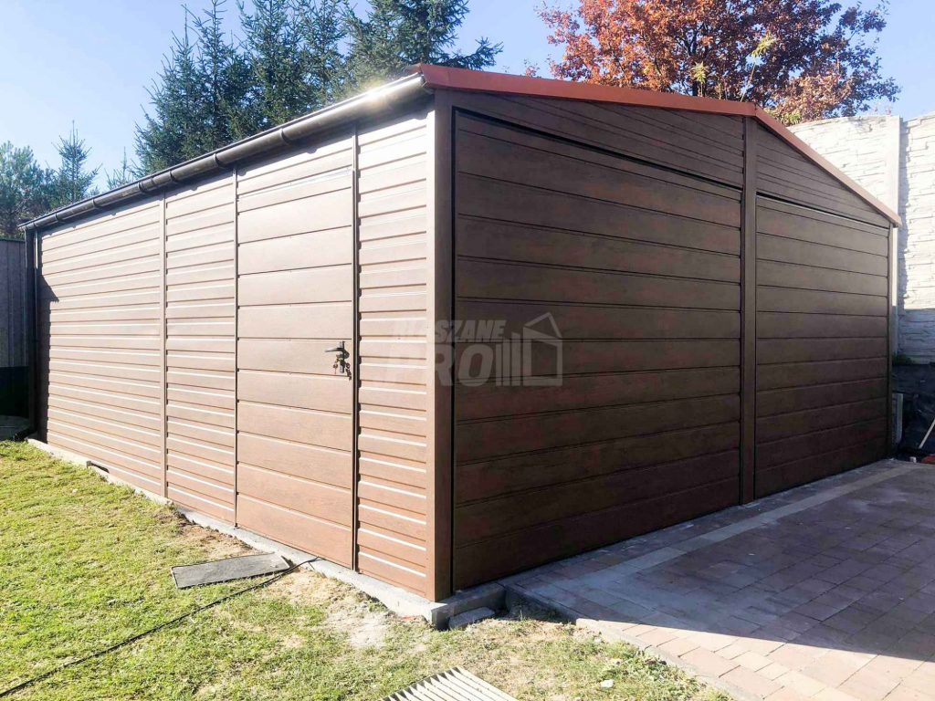 Garaż blaszany 6x6 2x Brama drzwi drewnopodobny Dach dwuspadowy GP111 Miastko - zdjęcie 5