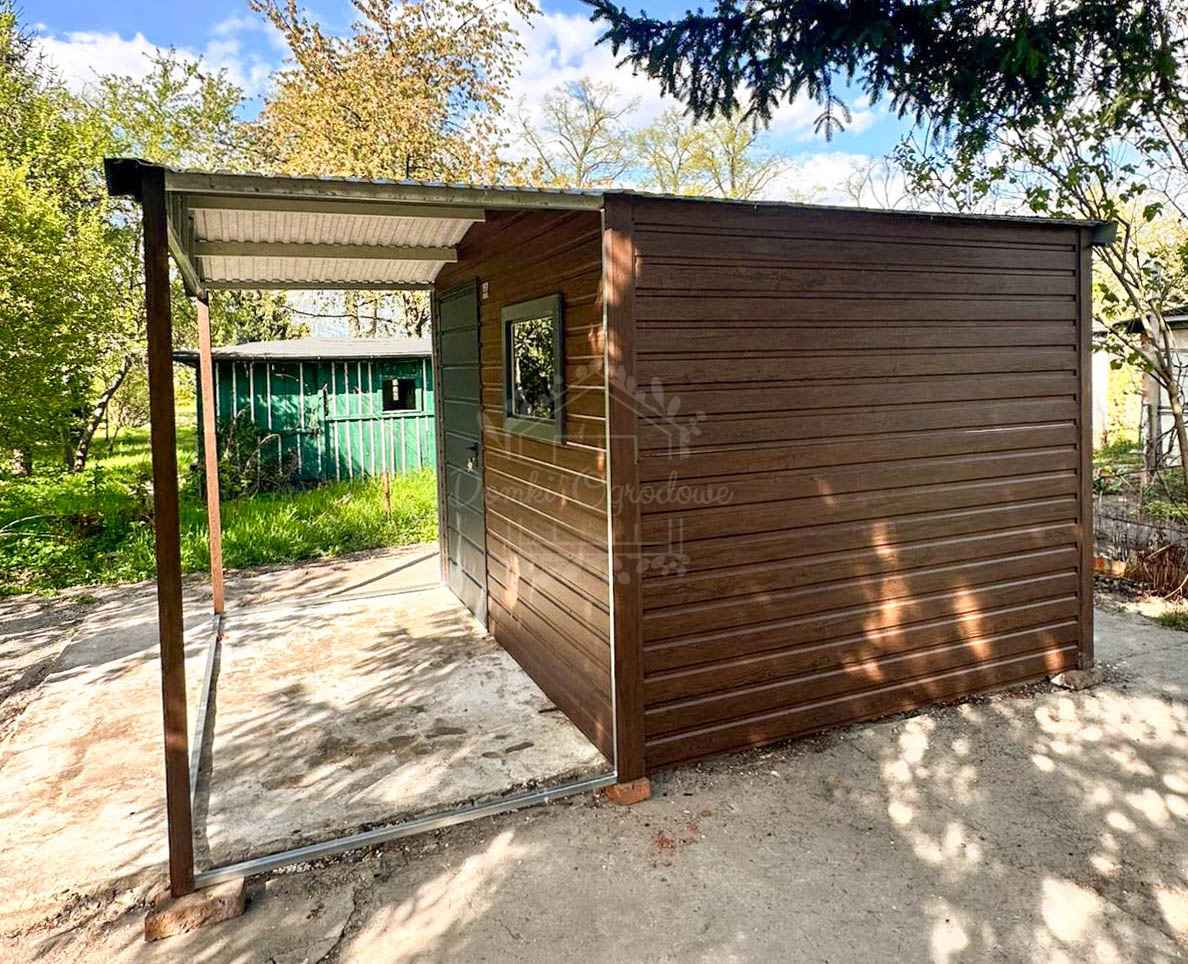 Schowek – domek ogrodowy 2,5×2 m + wiata 1,5 m  drewnopodobny ID1220 Leszno - zdjęcie 4