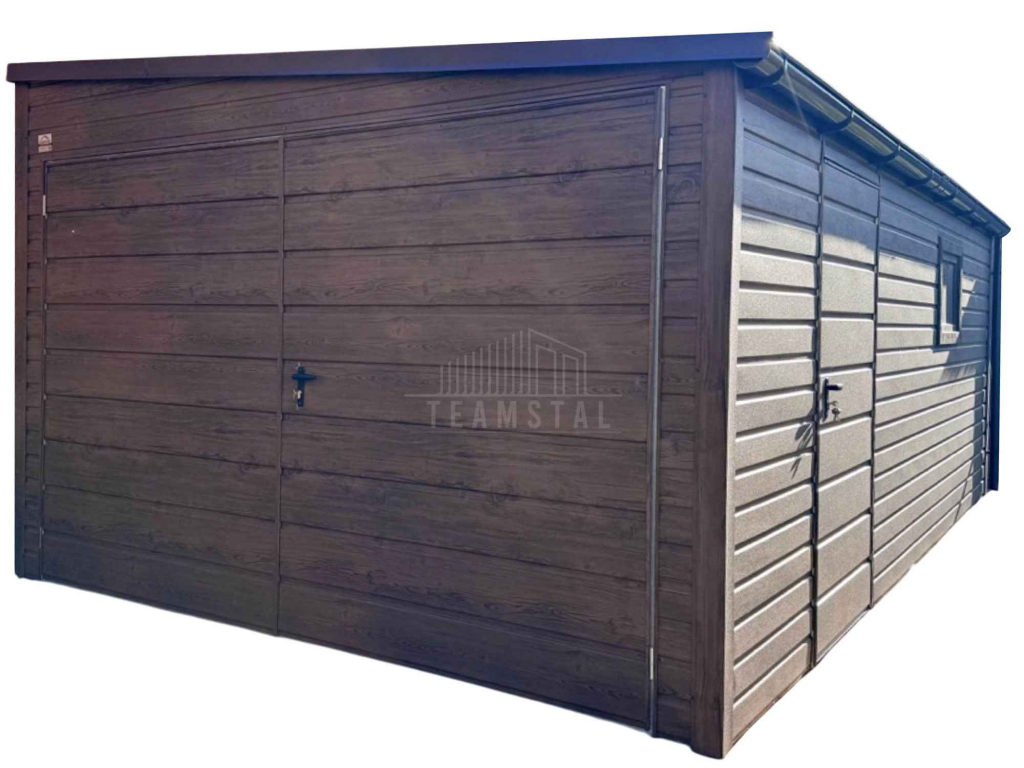 Garaż blaszany 3,5x5m - brama dwuskrzydłowa drzwi okno dach TS1187 Kłodzko - zdjęcie 1