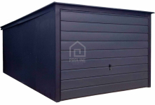 Garaż blaszany 3x5 - Brama uchylna - antracyt - dach spad w tył PLG123