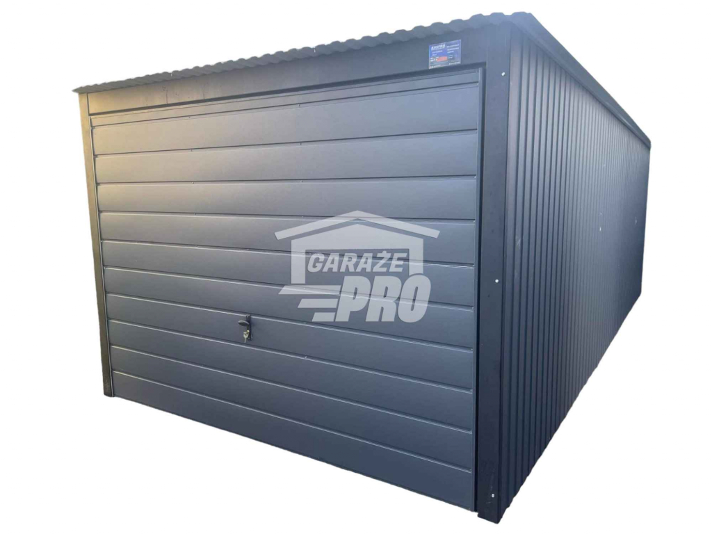 Garaż blaszany 3x7 brama uchylna antracyt Dach spad w tył GP241 Piła - zdjęcie 1