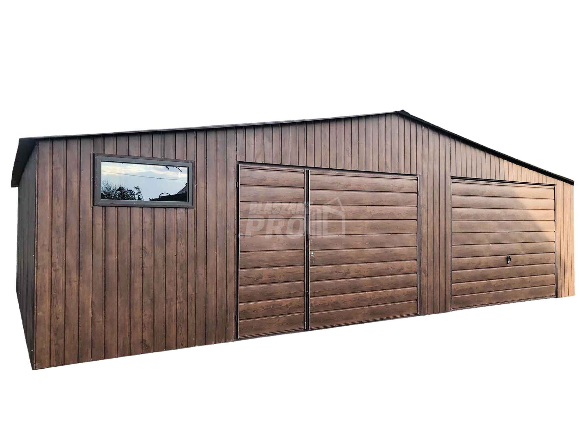 Garaż blaszany 9x6 2x Brama okno drewnopodobny Dach dwuspadowy GP137 Chełm - zdjęcie 1