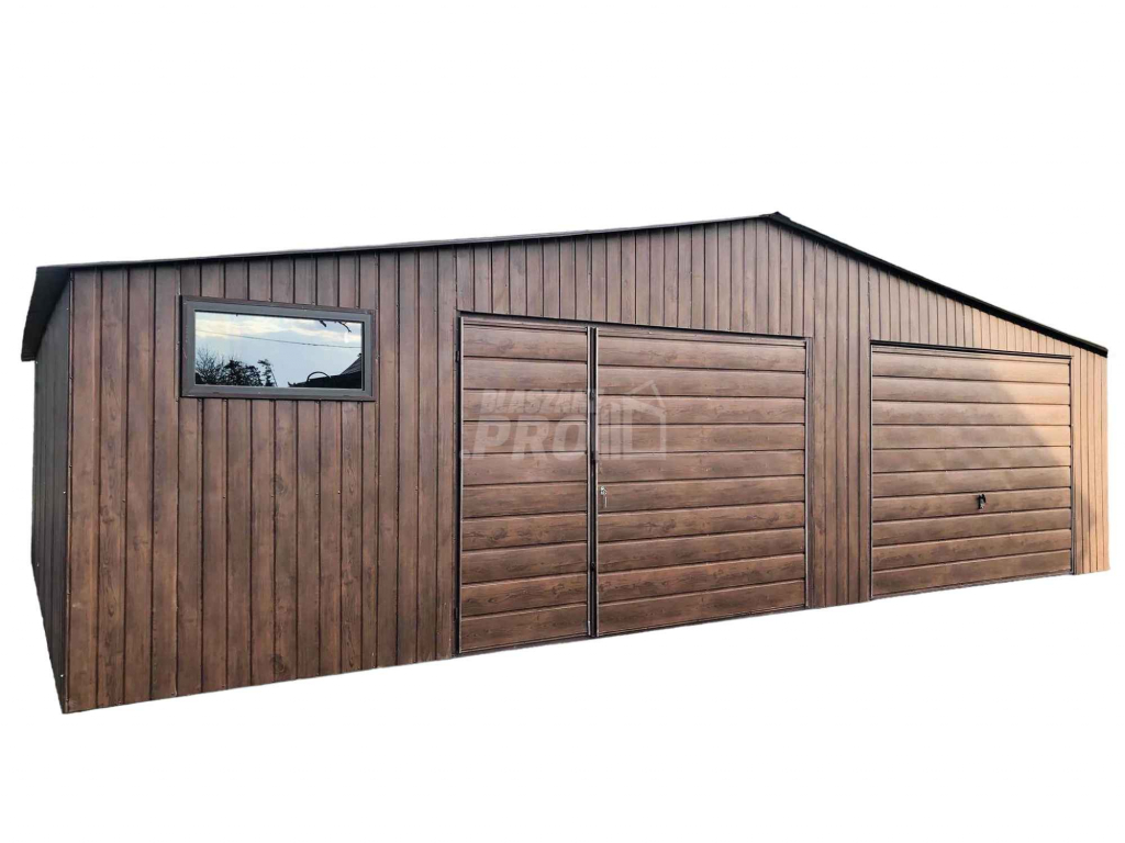 Garaż blaszany 9x6 2x Brama okno drewnopodobny Dach dwuspadowy GP137 Chełm - zdjęcie 1