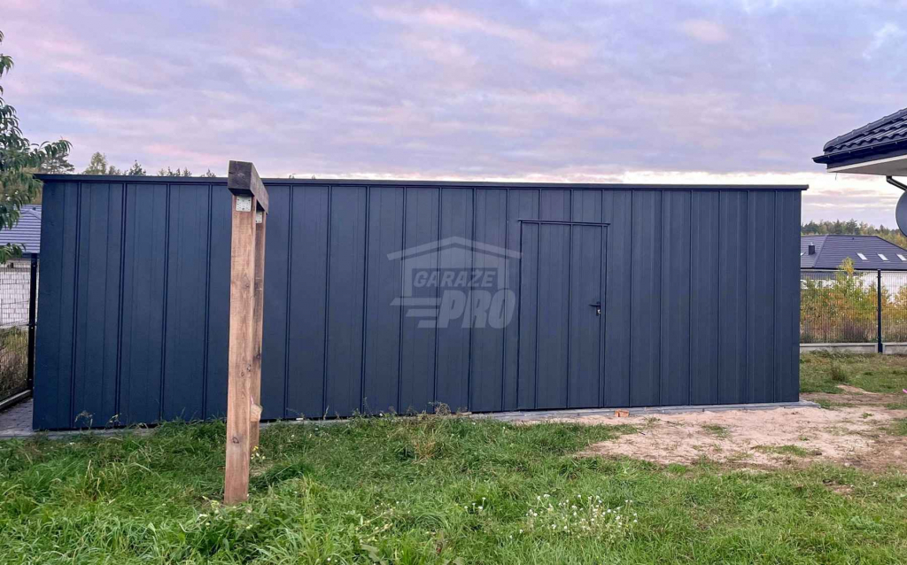 Garaż blaszany 6x8 brama uchylna drzwi blacha na rąbek dach GP646 Rzeszów - zdjęcie 5