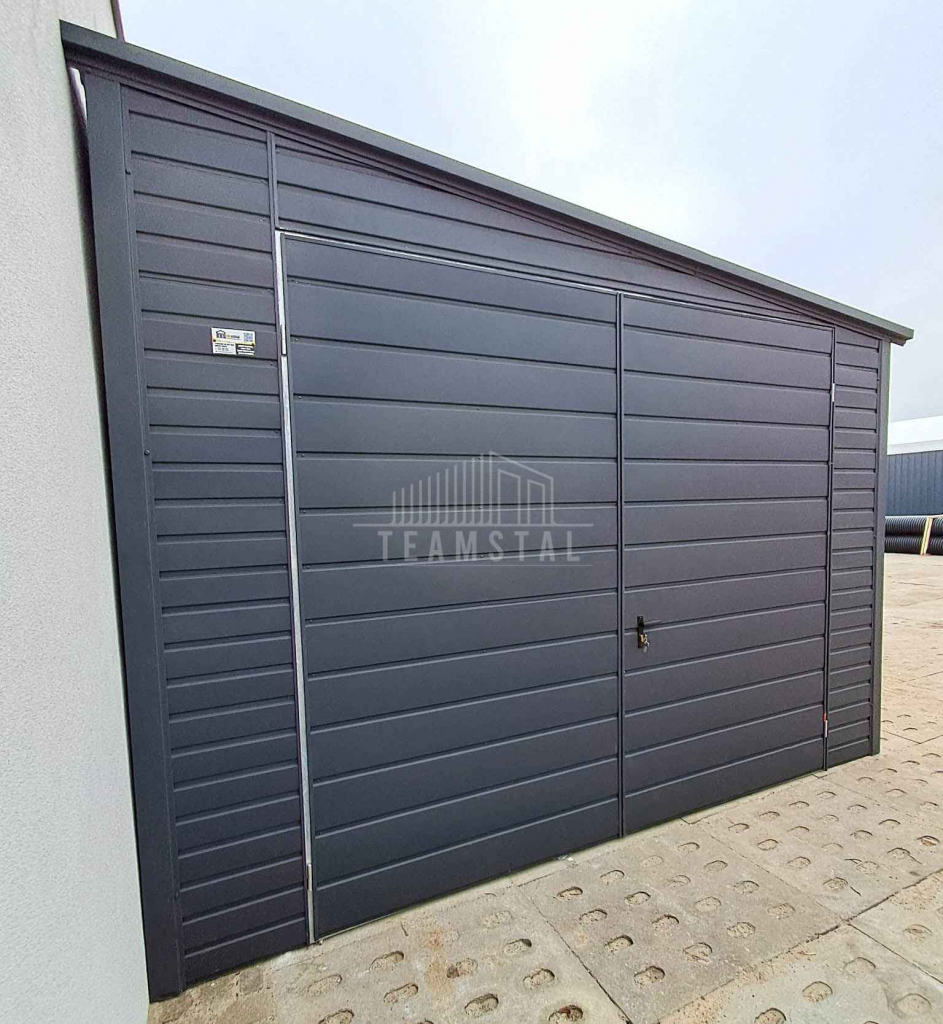 Garaż blaszany 3x7m Brama dwuskrzydłowa drzwi  dach spad w bok TS1049 Niepołomice - zdjęcie 7