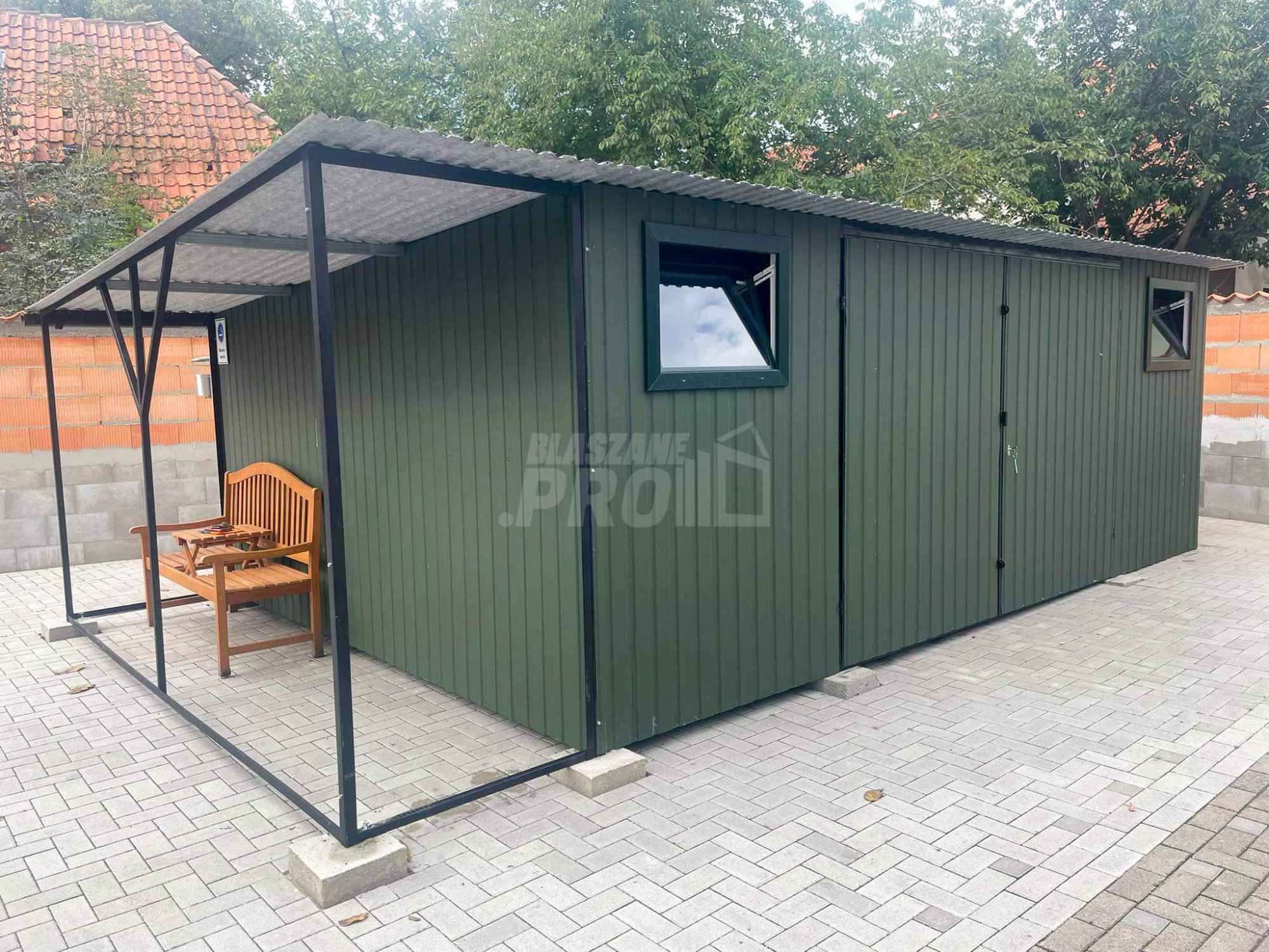Domek ogrodowy 5,5x4 wiata Brama 2x okno rynny Dach spad w tył  GP244 Miastko - zdjęcie 2