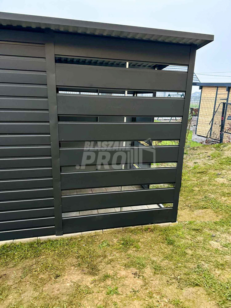 Schowek  domek ogrodowy 6x2m  wiata 1,5m  antracyt  spad w tył GP452 Koszalin - zdjęcie 2