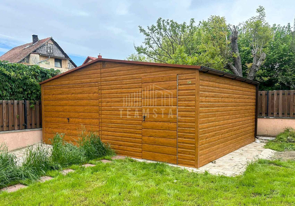 Garaż blaszany 6,2x6m brama uchylna drzwi rynna dach TS1117 Podgórze - zdjęcie 2