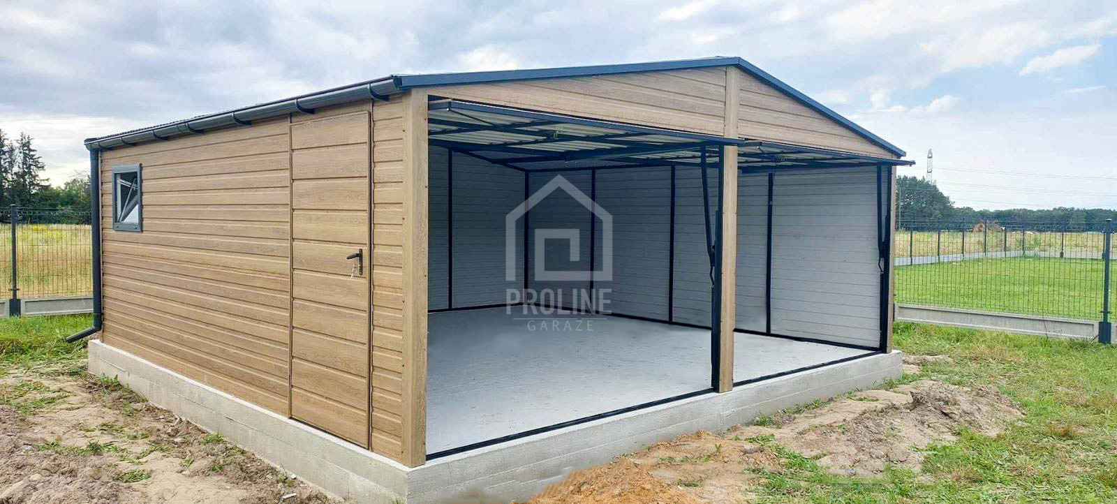 Garaż blaszany 6x5,8m 2x brama drzwi okno rynny dach dwuspadowy PLG143 Czersk - zdjęcie 2
