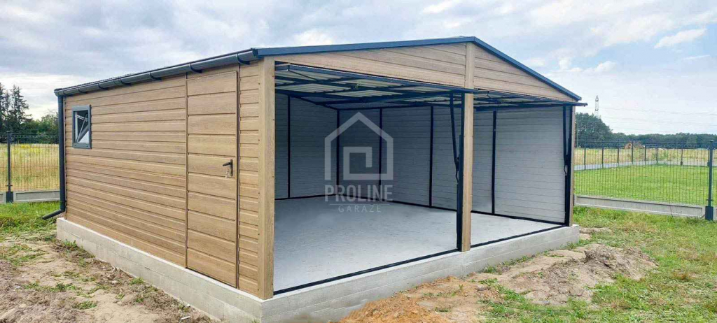 Garaż blaszany 6x5,8m 2x brama drzwi okno rynny dach dwuspadowy PLG143 Czersk - zdjęcie 2