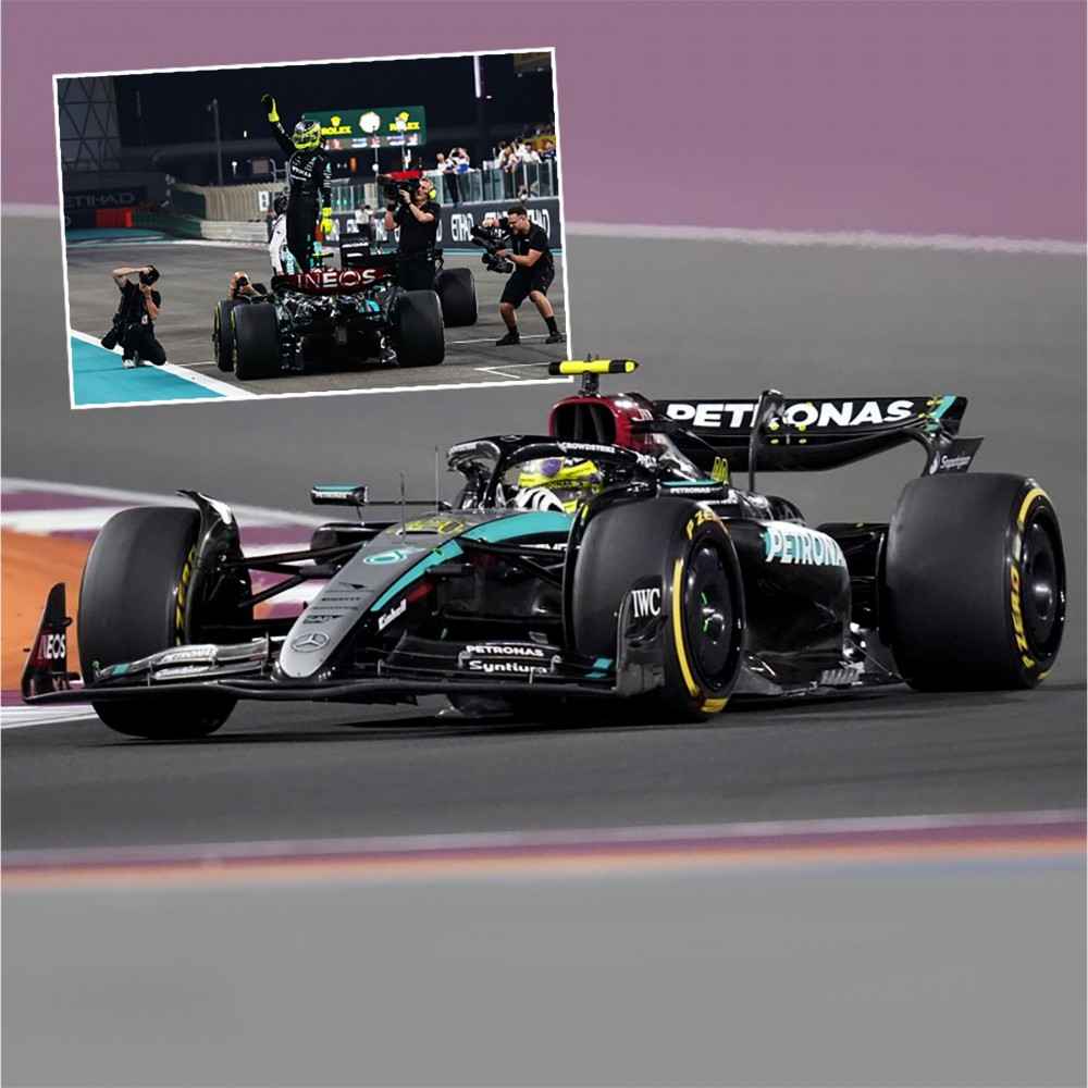 Minichamps Mercedes F1 W15 w. Figure - 2024 Abu Dhabi Grand Prix - #44 Probostwo Dolne - zdjęcie 1