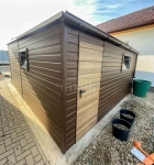Garaż blaszany 4,5x6 m brama uchylna drzwi 2x okno rynna dach TS1300 Police - zdjęcie 3