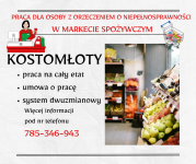 Praca dla os. z orzecz., Dino Polska S.A., Kostomłoty