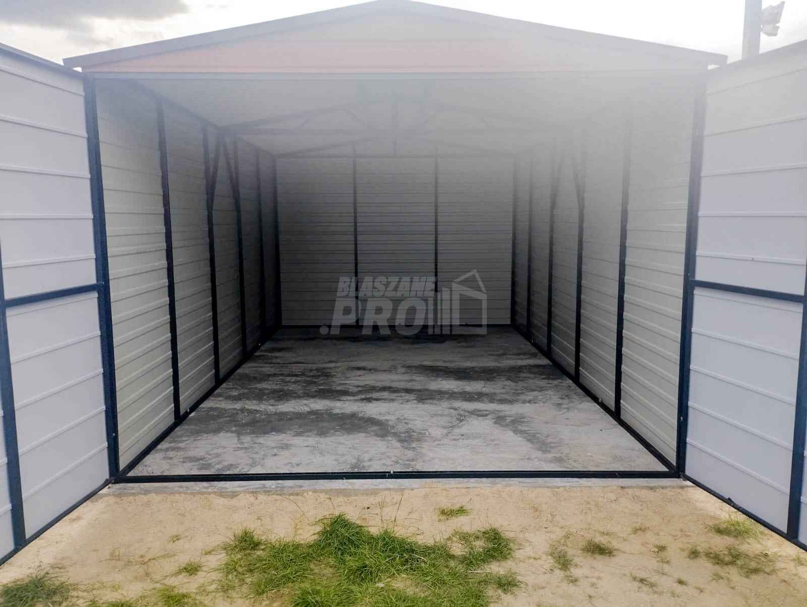 Garaż blaszany 3x5 Brama + drzwi -  Brąz  dwuspadowy GP210 Piła - zdjęcie 5